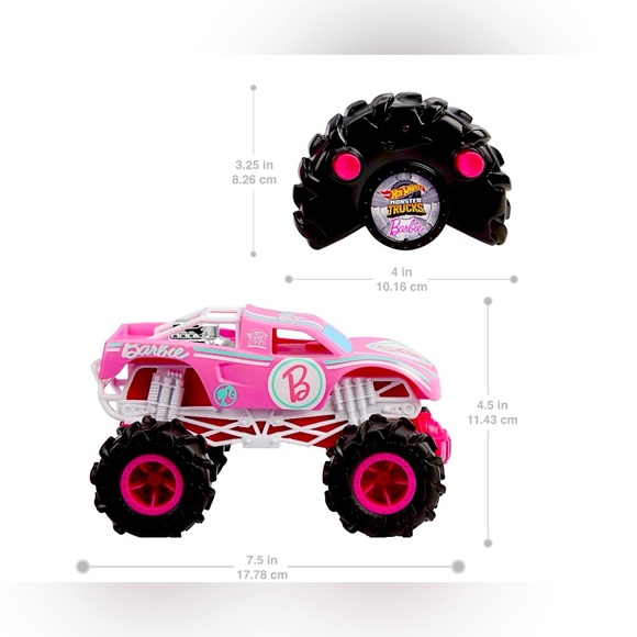 NWT Hot Wheels Barbie Monster Truck RC, Battery-Powered Remote-Control - Picture 4 of 4